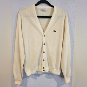 Lacoste Cream Cardigan Sweater
